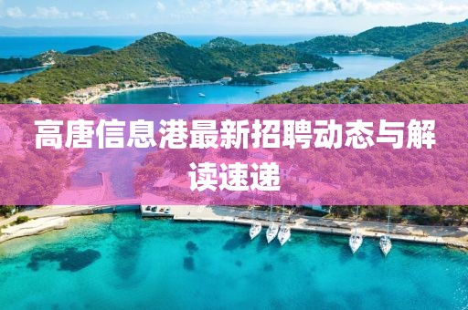 高唐信息港最新招聘動態與解讀速遞