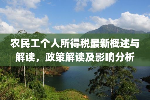 農民工個人所得稅最新概述與解讀，政策解讀及影響分析