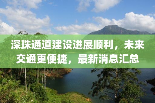 深珠通道建設進展順利，未來交通更便捷，最新消息匯總