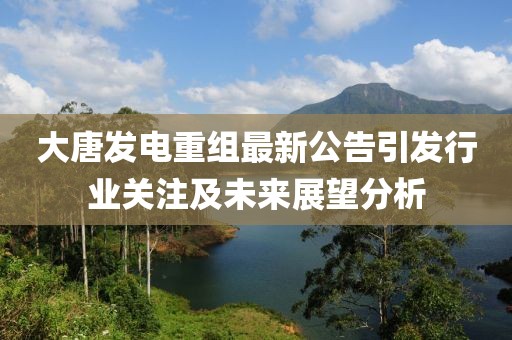 大唐發電重組最新公告引發行業關注及未來展望分析